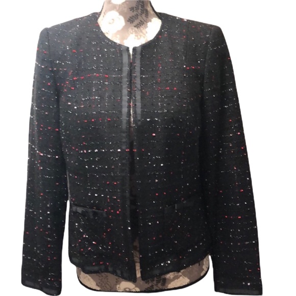 Hillard & Hanson Jackets & Blazers - 💗#229 EUC Black & Red Speckled Open Jacket